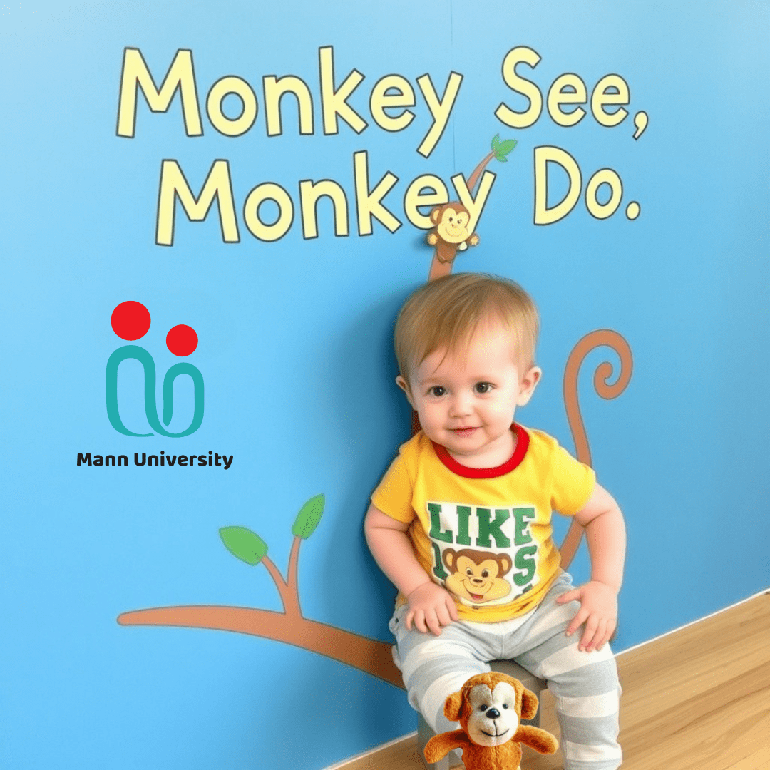 Sanskar Year 1 Month 8 Panchatantra Dramatic Play toddler monkey see monkey do at Mann University